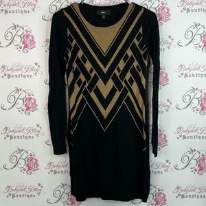 Mossimo dress Aztec triangles Elegant Black and Gold Geometric Dress chain link